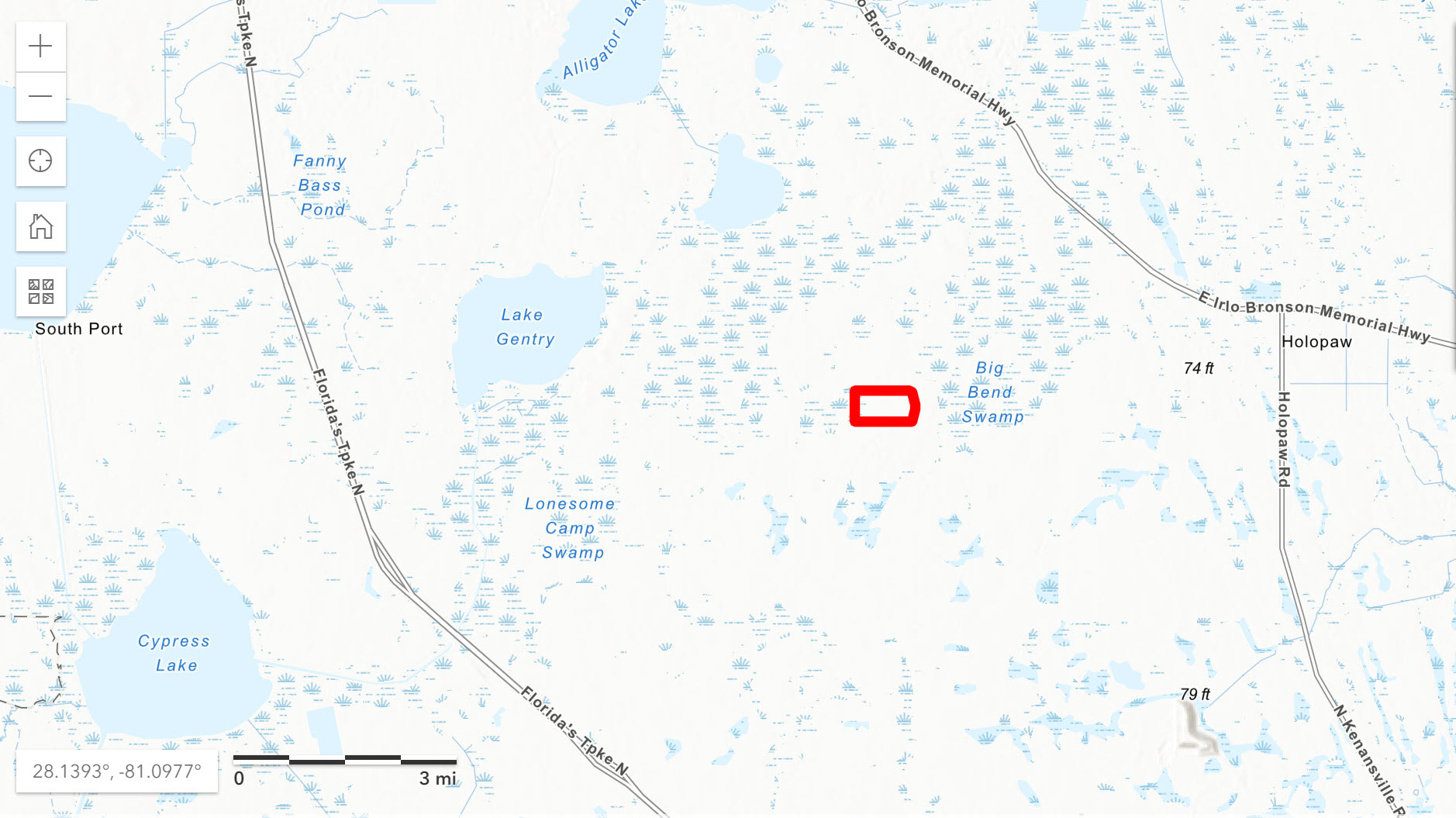 Holopaw Groves Road property location map Osceola County